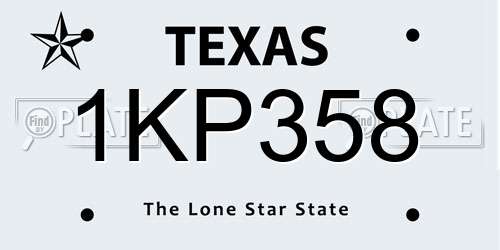 1KP358 Texas License Plate
