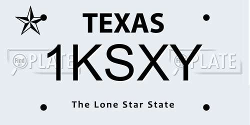 1KSXY Texas License Plate