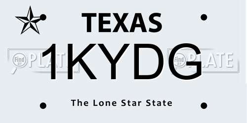 1KYDG Texas License Plate