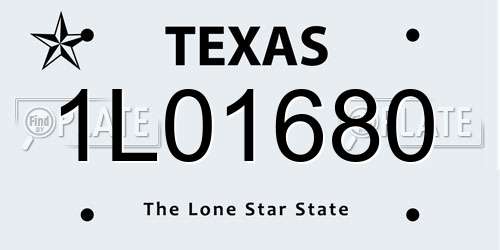 1L01680 Texas License Plate