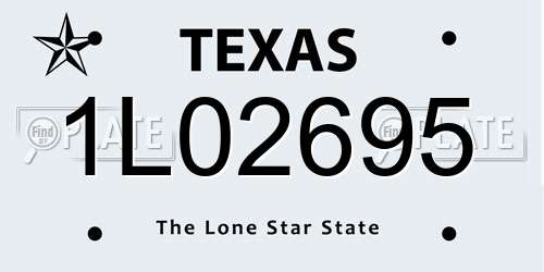 1L02695 Texas License Plate