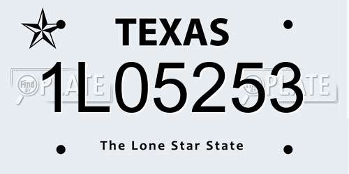 1L05253 Texas License Plate