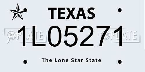 1L05271 Texas License Plate