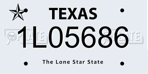 1L05686 Texas License Plate