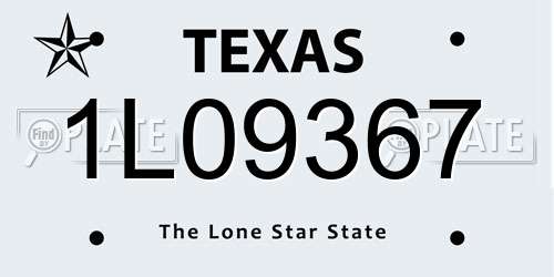 1L09367 Texas License Plate
