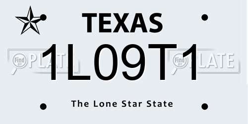 1L09T1 Texas License Plate