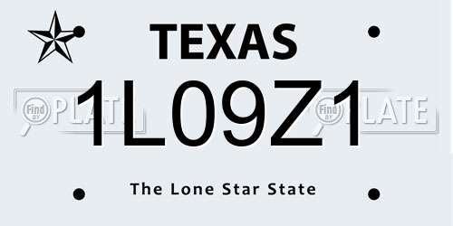 1L09Z1 Texas License Plate