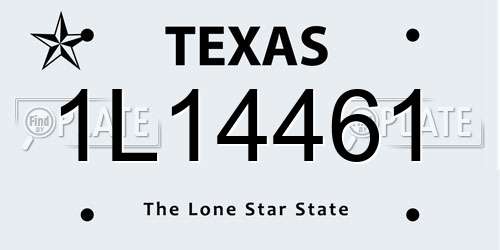 1L14461 Texas License Plate