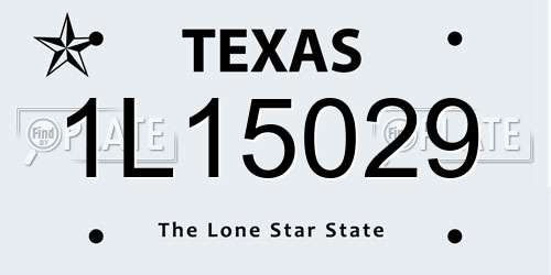 1L15029 Texas License Plate