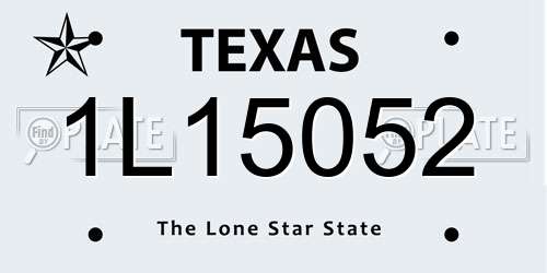 1L15052 Texas License Plate