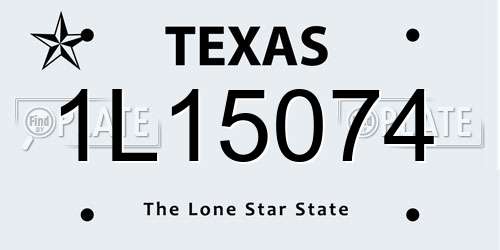 1L15074 Texas License Plate