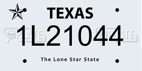 1L21044 Texas License Plate