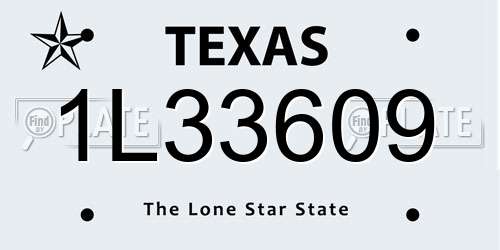 1L33609 Texas License Plate