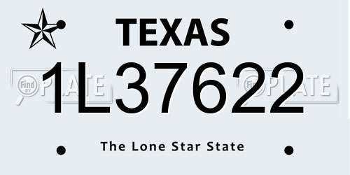 1L37622 Texas License Plate