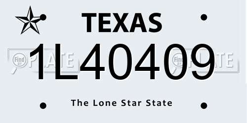 1L40409 Texas License Plate