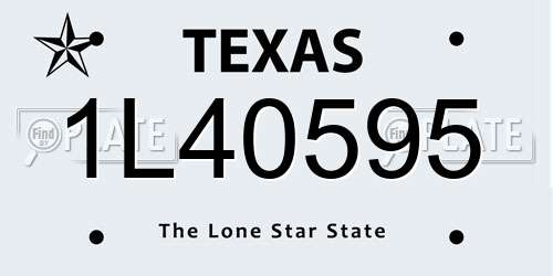 1L40595 Texas License Plate