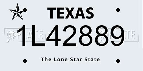 1L42889 Texas License Plate