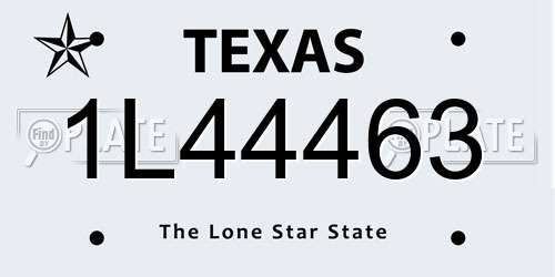 1L44463 Texas License Plate