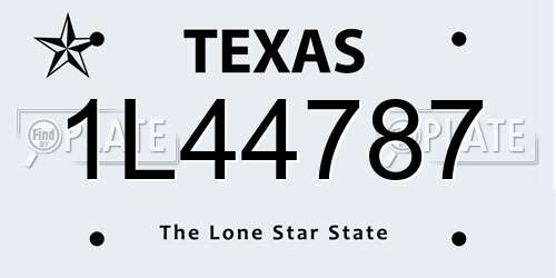 1L44787 Texas License Plate