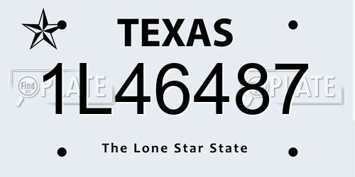 1L46487 Texas License Plate