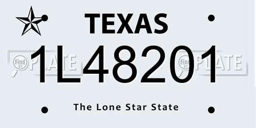 1L48201 Texas License Plate