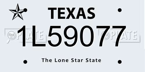 1L59077 Texas License Plate