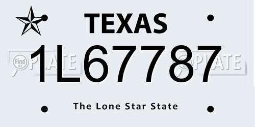 1L67787 Texas License Plate