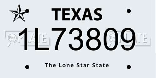 1L73809 Texas License Plate