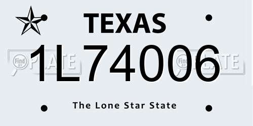 1L74006 Texas License Plate