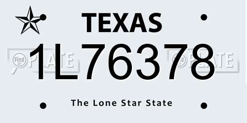 1L76378 Texas License Plate