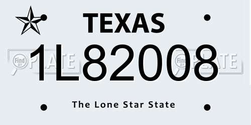 1L82008 Texas License Plate