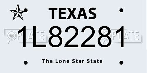 1L82281 Texas License Plate