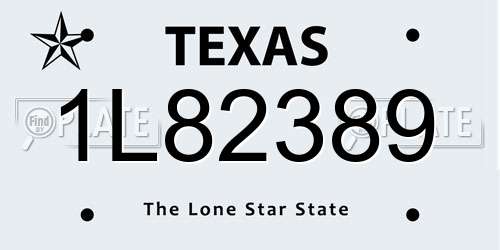 1L82389 Texas License Plate