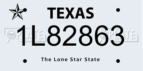 1L82863 Texas License Plate
