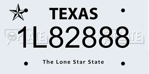 1L82888 Texas License Plate
