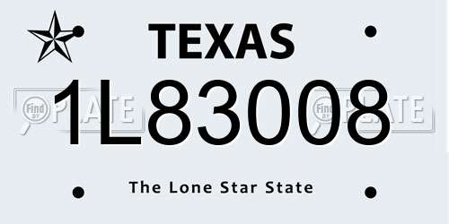 1L83008 Texas License Plate