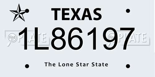 1L86197 Texas License Plate