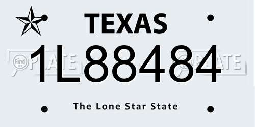 1L88484 Texas License Plate