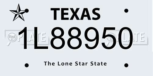 1L88950 Texas License Plate