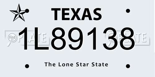 1L89138 Texas License Plate