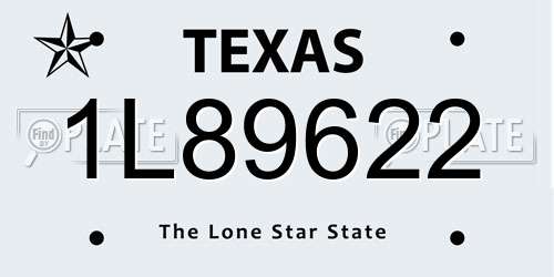 1L89622 Texas License Plate