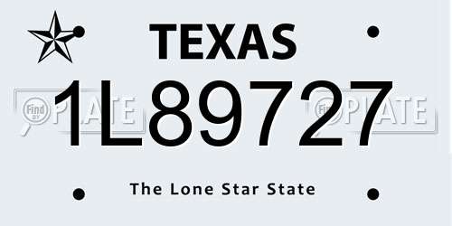 1L89727 Texas License Plate