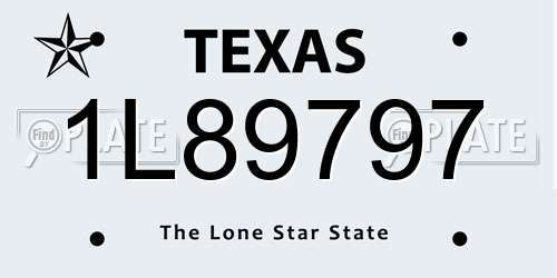 1L89797 Texas License Plate
