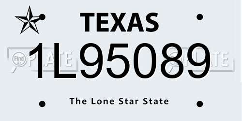 1L95089 Texas License Plate
