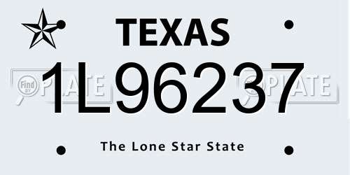 1L96237 Texas License Plate