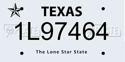 1L97464 Texas License Plate