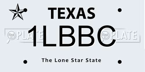 1LBBC Texas License Plate