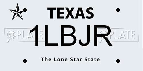 1LBJR Texas License Plate