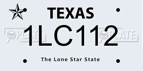 1LC112 Texas License Plate