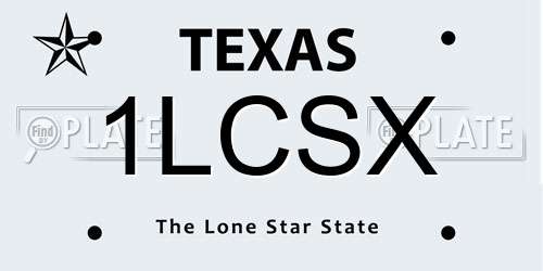 1LCSX Texas License Plate
